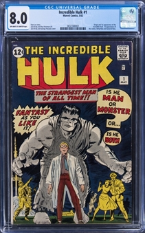 1962 Marvel Comics The Incredible Hulk #1 - CGC 8.0 (Off-White To White Pages)